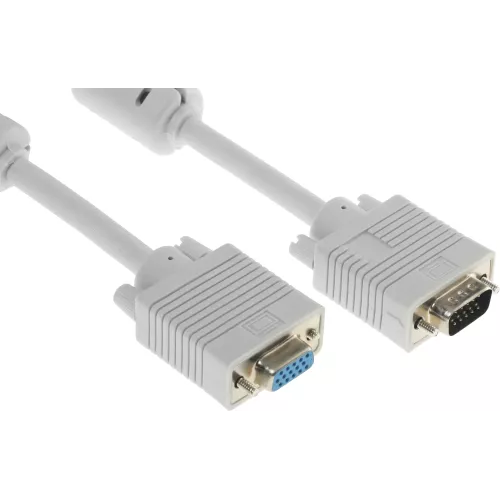 Кабель-удлинитель Buro CAB015S-06 VGA (m) VGA (f) 1.8м феррит.кольца серый