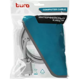 Кабель-удлинитель Buro CAB015S-06 VGA (m) VGA (f) 1.8м феррит.кольца серый