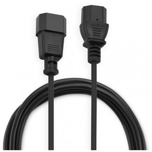 Кабель-удлинитель Buro IEC C13 IEC C14 1.8м (AN23-1008) черный (пакет)