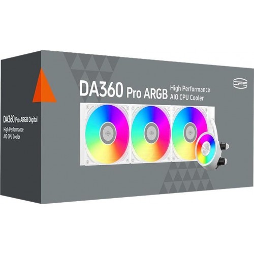Система водяного охлаждения PcCooler DA360 Pro ARGB Soc-AM5/AM4/1200/1700/1851 белый 4-pin 33.8dB Al 300W Ret (DA360PRO-WHAWXX-GL)