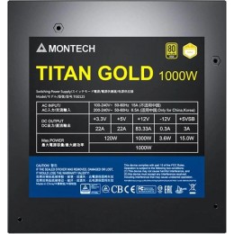 Блок питания Montech ATX 1000W TITAN GOLD Gen.5 80+ gold (20+4pin) APFC 135mm fan 12xSATA Cab Manag RTL
