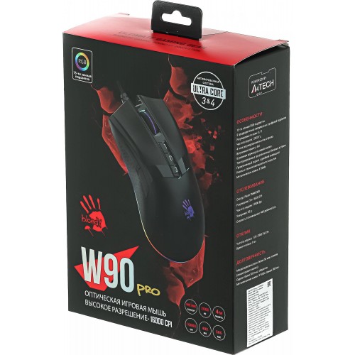Мышь A4Tech Bloody W90 Pro черный оптическая 16000dpi USB 10but