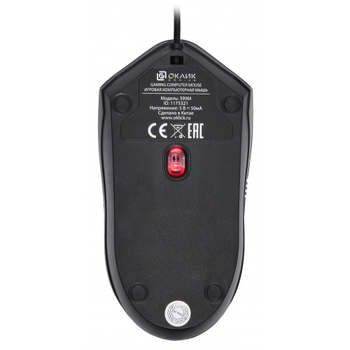 Мышь Оклик 399M STIGMA черный оптическая 1200dpi USB для ноутбука 3but (1175321)