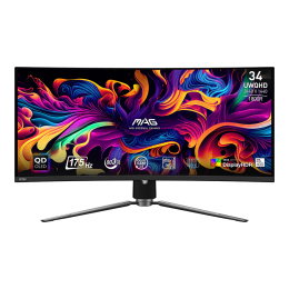 Монитор/ MAG 341CQP QD-OLED 34", 3440x1440, QD-OLED, 178x178, 175Hz, 0.03ms, 2HDMI, DP, 3xUSB, 1xType-C c PD, LTS,100x100VESA, 1y