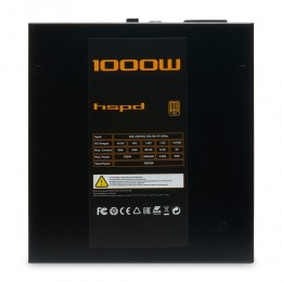 Блок питания/ Power Supply HSPD, 1000W 80+ Gold (ATX, 2.52, Full modular, 1x24(20+4)pin 600mm, 2xCPU 8(4+4)pin 700mm, 2xPCIe*2 8(6+2)pin 600+150mm, 2xSATA*3 500+150+150mm, 1xMOLEX*3 500+150+150mm , Active, 120x120mm, 150x140x86mm, APFC, OVP, OPP, SCP, UVP