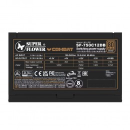 Блок питания 750Вт/ Power Supply Super Flower Combat DB ATX 3.1, 750W, ATX, 120mm, 6xSATA, 3xPCI-E(6+2), 1xPCI-E 16, APFC, 80+ Bronze, non-Modular