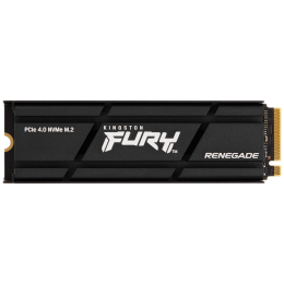Твердотельный накопитель/ Kingston SSD Fury Renegade, 1000GB, M.2(22x80mm), NVMe, PCIe 4.0 x4, 3D TLC, R/W 7300/6000MB/s, IOPs 900 000/1 000 000, DRAM buffer 1024MB, TBW 1000, DWPD 0.55, with Heat Spreader (60 мес)
