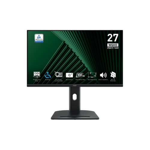 Монитор/ MSI PRO MP275QPG 27'', 2560x1440, IPS, 178x178, 300nit, 100Hz, 4ms, 2HDMI/DP, noUSB-A, Audio out, LTSP, IntPWR, 100x100VESA, Black, 1y