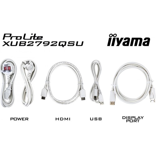 Монитор Iiyama 27" ProLite XUB2792QSU-W6 белый IPS LED 0.4ms 16:9 HDMI M/M матовая HAS Piv 250cd 178гр/178гр 2560x1440 100Hz DP WQ USB 6.1кг