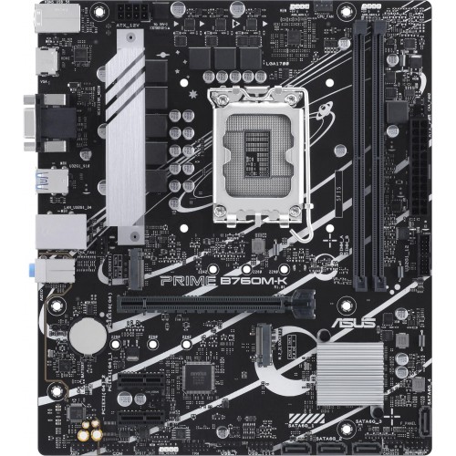 Материнская плата Asus PRIME B760M-K для Intel 1700 с поддержкой DDR5, mATX, 8ch звук и HDMI