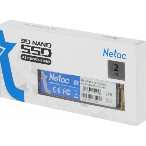 Твердотельный накопитель Netac SATA-III 2TB M.2 2280 NT01N535N-002T-N8X - Высокоскоростное Хранение Данных