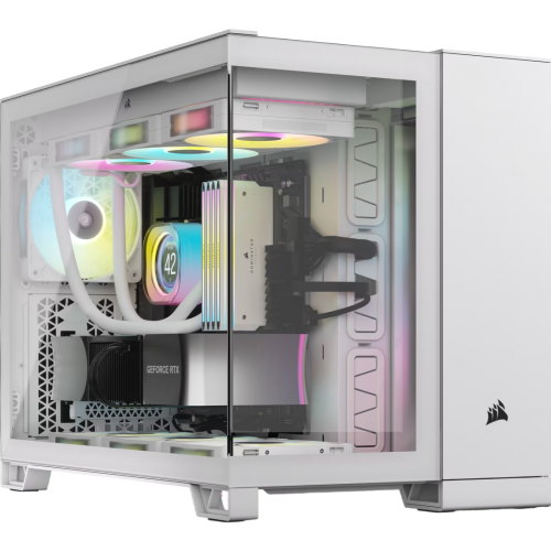 Корпус без блока питания/ Case Corsair iCUE LINK 2500X RGB, Midi-Tower, TG, 2x120mm RGB, 2xUSB-A 3.2, 1xUSB 3.2 Type-C, mATX, mITX White Corsair