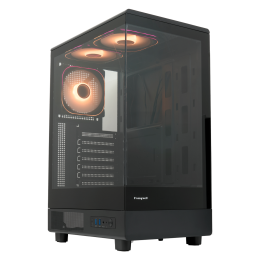 Корпус без блока питания/ Case HSPD F510, Panoramic Mid Tower, Black, TG, 0.5 SPCC, 3x120mm ARGB (Orbis F1) ATX, mATX, mITX 180/280/160mm 1x2.5", 1x3.5", 7xPCI 2xUSB-A 3.0 356x218x467mm