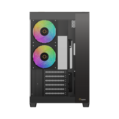 Корпус ПК Ocypus Delta C74 BK ARGB – Midi-Tower с RGB подсветкой, 2xUSB-A 3.0 и USB-C 3.1, совместимый с ATX, mATX, mITX