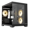 Корпус без блока питания/ Case HSPD F330, Panoramic Mini-tower, Black, TG, 0.5 SPCC, 3x120mm ARGB (FN027) mATX, mITX 160/400/200mm 1x2.5", 2x3.5", 4xPCI 1xUSB-C 3.0, 2xUSB-A1.0 428x280x375mm