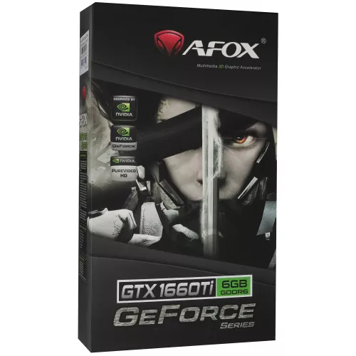 Видеокарта Afox PCI-E 3.0 AF1660TI-6144D6H4 NVIDIA GeForce GTX 1660TI 6Gb 192bit GDDR6 1500/12000 DVIx1 HDMIx1 DPx1 HDCP Ret