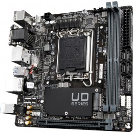 Материнская плата/ MB GIGABYTE INTEL H610 s1700, 2xDDR4(64GB), D-SUB/HDMI 1.4/2xDP, 1xPCIe 4.0x16, 1xLAN, 4xSATA 6Gb/s, 1xM.2, 2xUSB 3.2, 4xUSB 2.0, 1xPS/2, mini ITX