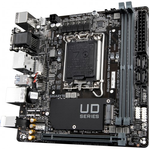 Материнская плата/ MB GIGABYTE INTEL H610 s1700, 2xDDR4(64GB), D-SUB/HDMI 1.4/2xDP, 1xPCIe 4.0x16, 1xLAN, 4xSATA 6Gb/s, 1xM.2, 2xUSB 3.2, 4xUSB 2.0, 1xPS/2, mini ITX