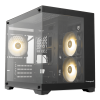 Корпус без блока питания/ Case HSPD F330, Panoramic Mini-tower, Black, TG, 0.5 SPCC, 3x120mm ARGB (FN027) mATX, mITX 160/400/200mm 1x2.5", 2x3.5", 4xPCI 1xUSB-C 3.0, 2xUSB-A1.0 428x280x375mm