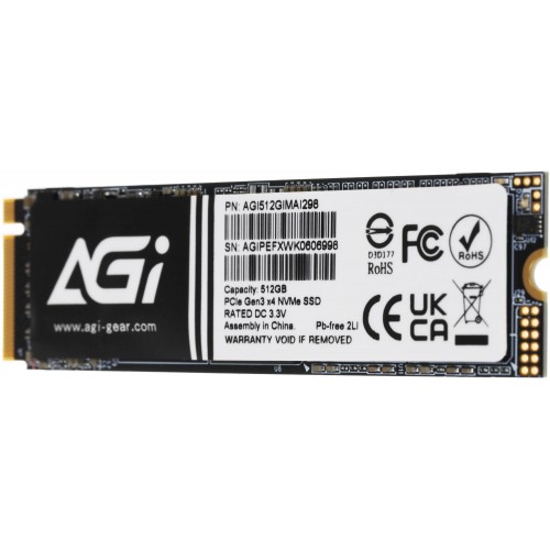 Твердотельный накопитель AGI PCIe 3.0 x4 512GB M.2 2280 - Высокая скорость и надежность для вашего ПК