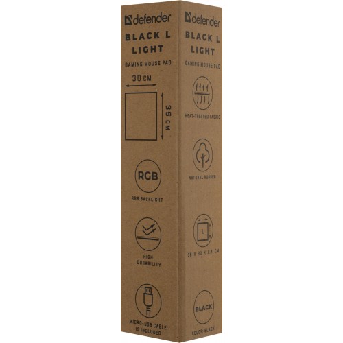 Коврик для мыши DEFENDER BLACK L LIGHT 50008