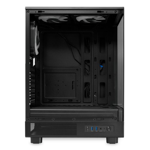 Корпус без блока питания/ Case HSPD F510, Panoramic Mid Tower, Black, TG, 0.5 SPCC, 3x120mm ARGB (Orbis F1) ATX, mATX, mITX 180/280/160mm 1x2.5", 1x3.5", 7xPCI 2xUSB-A 3.0 356x218x467mm HSPD