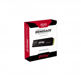 Твердотельный накопитель/ Kingston SSD Fury Renegade, 1000GB, M.2(22x80mm), NVMe, PCIe 4.0 x4, 3D TLC, R/W 7300/6000MB/s, IOPs 900 000/1 000 000, DRAM buffer 1024MB, TBW 1000, DWPD 0.55, with Heat Spreader (60 мес)