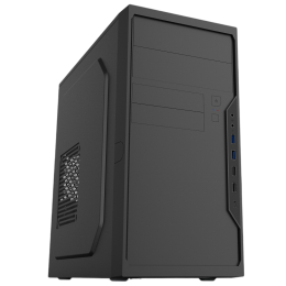 Корпус с блоком питания 450Вт./ Foxline FL-733R-FZ450R-U32C-PH mATX case, black, w/PSU 450W 12cm, w/2xUSB2.0, w/2xUSB3.0, w/1xType-C (USB2.0), w/2xcombo audio, w/pwr cord, w/o FAN