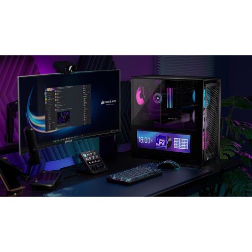 Купить корпус Corsair Frame 4000D LCD RS ARGB - Midi-Tower без блока питания, 3 вентилятора 120mm ARGB, поддержка E-ATX, ATX, mATX, mITX, черный