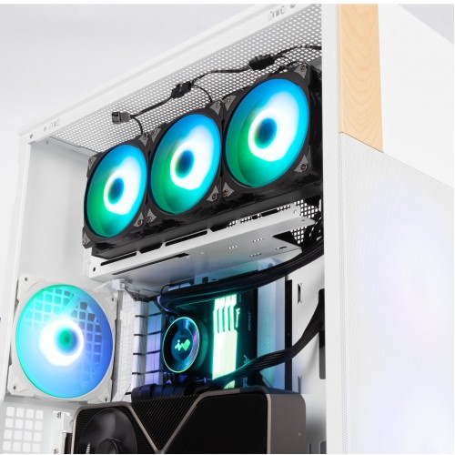 Корпус без блока питания/ Case InWin F5, Full-Tower, TG, 3x140mm ARGB, 2xUSB-A 3.0 + 1xUSB-C 3.2, E-ATX, ATX, mATX, mITX White In-Win