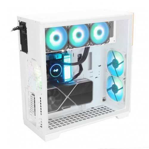 Корпус без блока питания/ Case InWin F5, Full-Tower, TG, 3x140mm ARGB, 2xUSB-A 3.0 + 1xUSB-C 3.2, E-ATX, ATX, mATX, mITX White In-Win
