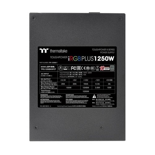 Блок питания Thermaltake Toughpower iRGB PLUS 1250W Titanium: Мощный и Эффективный 80 Plus Titanium с Полной Модульностью и Flat Cables