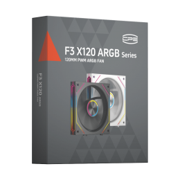 Кулер для корпуса/ Case Cooler PCCooler F3 X120R ARGB WH Reverse (120x120x25mm, 4-pin PWM, ARGB, 54CFM, 28.4dBA, 1800RPM, White)