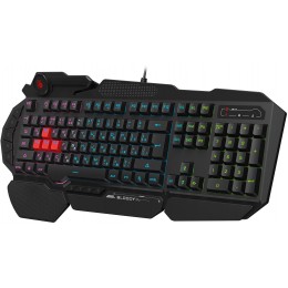 Клавиатура A4Tech B314 черный USB Multimedia for gamer LED (подставка для запястий) кабель 1.8м