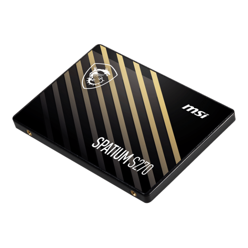 MSI SSD SPATIUM S270, 960GB, 2.5" 7mm, SATA3, 3D TLC, R/W 500/450, IOPs 55 000/80 000, TBW 500, DWPD 0.28 (5 лет) MSI