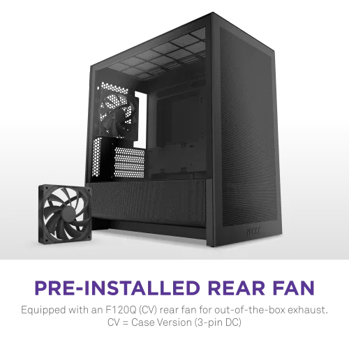 Корпус без блока питания/ Case NZXT H3 Flow (2025), Midi-Tower, TG, 1x120mm, 1xUSB-A 3.2 + 1xUSB-C 3.2, mATX, mITX Black NZXT