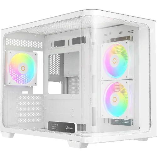 Корпус ПК Ocypus Iota C50 Curve WH ARGB - Mini-Tower с 3x120mm ARGB, USB-C и поддержкой mATX/mITX
