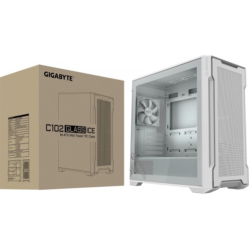 Корпус Gigabyte C102W GB-C102GI белый mATX 7x120mm 4x140mm 2xUSB3.0 audio bott PSU [28300-C102W-2CRR]