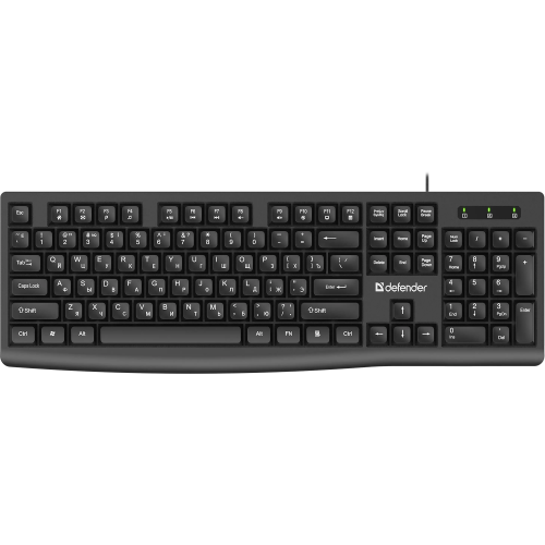 Клавиатура Defender Navigator HB-138 RU: Проводная, 104 кнопки, черная, длина 1.8 м