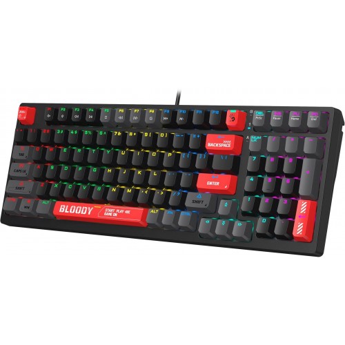 Механическая клавиатура A4Tech S98 RED для геймеров с LED подсветкой и USB подключением (1.8м)