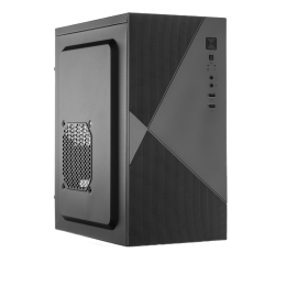 Корпус с блоком питания 450Вт./ Case Forza mATX, 450W, 2xUSB2.0, Black, w/o FAN, 8 cm fan PSU, power cord
