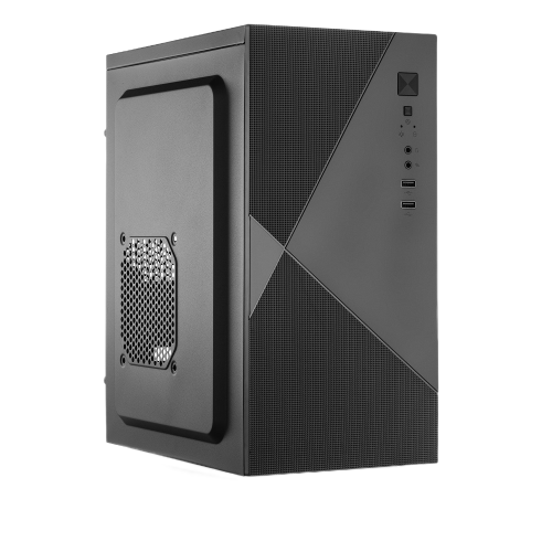 Корпус с блоком питания 450Вт./ Case Forza mATX, 450W, 2xUSB2.0, Black, w/o FAN, 8 cm fan PSU, power cord Foxline