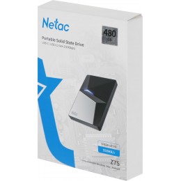 Накопитель SSD Netac USB-C 480Gb NT01Z7S-480G-32BK Z7S 2.5" черный