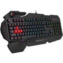 Клавиатура A4Tech B314 черный USB Multimedia for gamer LED (подставка для запястий) кабель 1.8м