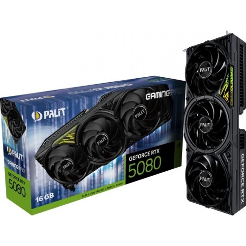 Купить видеокарту Palit PA-RTX5080 GAMINGPRO V1 с NVIDIA GeForce RTX 5080, 16Gb GDDR7, PCI-E 5.0 - Высокая производительность для игр