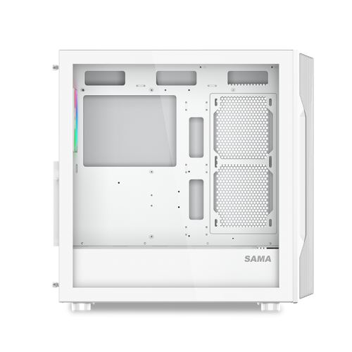 Корпус ПК без блока питания/ Case SAMA S40 White, Midi-Tower, TG, 4x120mm ARGB, 2xUSB 3.0 + 1xUSB 3.1 Type-C, ATX, mATX, mITX White SAMA