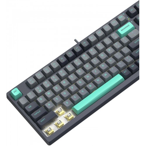 Клавиатура A4Tech FS300 PANDA ROCK: Механическая Игровая Клавиатура с LED Подсветкой и USB Подключением (Чёрный/Серый, 1.8м)