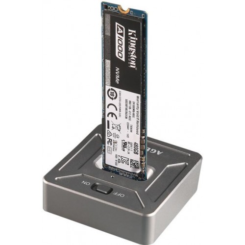 Док-станция SSD AgeStar 31CBNV1C NVMe алюминий серый M2 2280 M-key