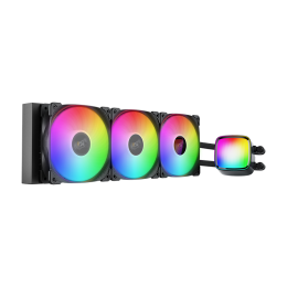 Система жидкостного охлаждения/ Water Cooling System Geometric Future Eskimo Pro 360 (240W, 360mm, ARGB, Black/ Fans: 3x120mm, 80.81CFM, 34.2dBA, 2000RPM/ Pump height 54mm, 3200RPM, Rad thickness 27mm/ S: 1851, 1700, 1200, 115X, 2011, 2066, AM5, AM4)