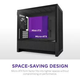 Корпус без блока питания/ Case NZXT H3 Flow (2025), Midi-Tower, TG, 1x120mm, 1xUSB-A 3.2 + 1xUSB-C 3.2, mATX, mITX Black
